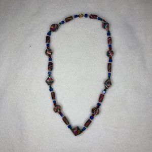Betsy Michaels Garnet & Clay Necklace